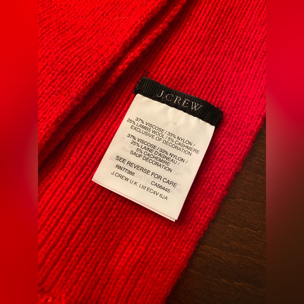 NEW! Never used. J.Crew red scarf - Picture 3 of 6